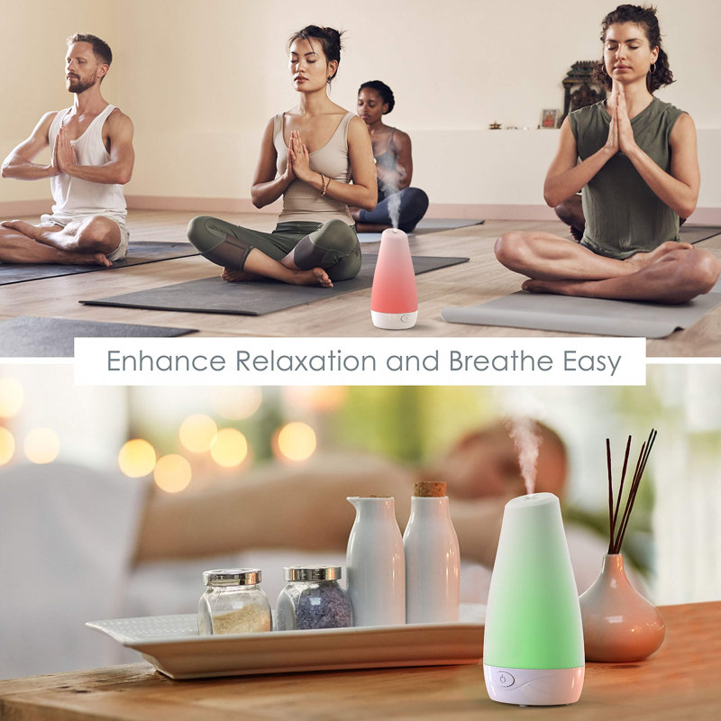 Essential Oil Diffuser - Compact Ultrasonic Aromatherapy Diffuser, Natural Air Deodorizer, 100Ml Water Tank, And Optional Mood Light - Lasts Up To 7 Hours With Auto Shut-Off