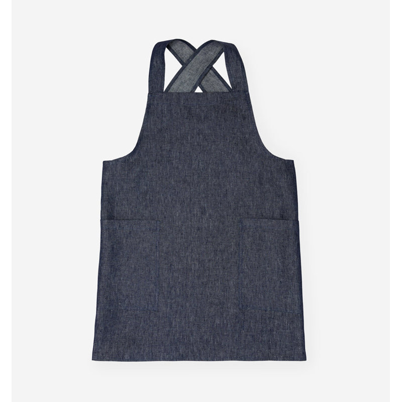 Cuoco - Apron with Cross Belts, Denim