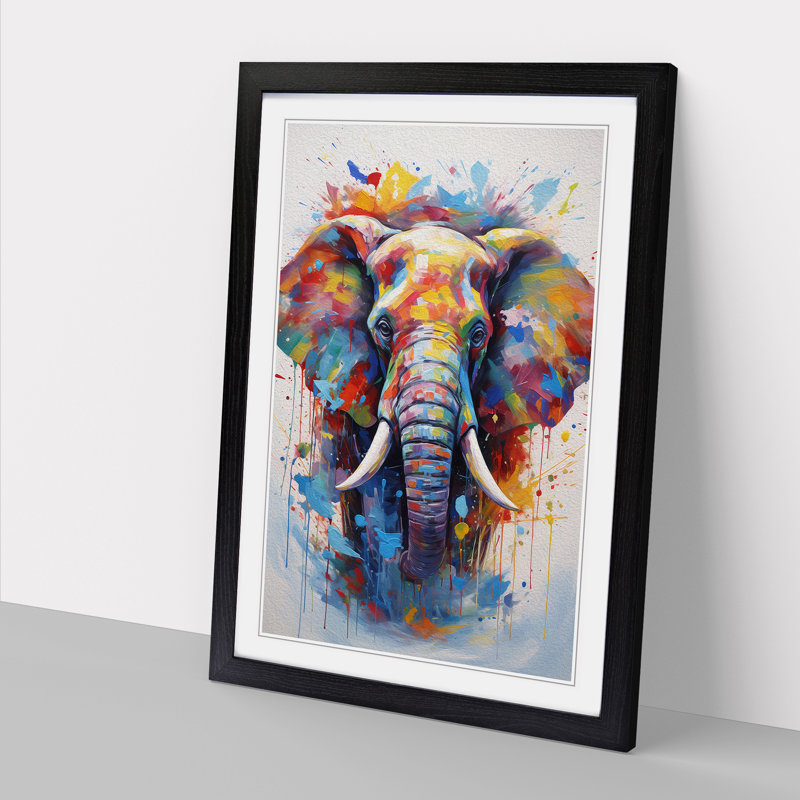 Elephant - Framed Print, Black Framed, 34cm H x 25cm W
