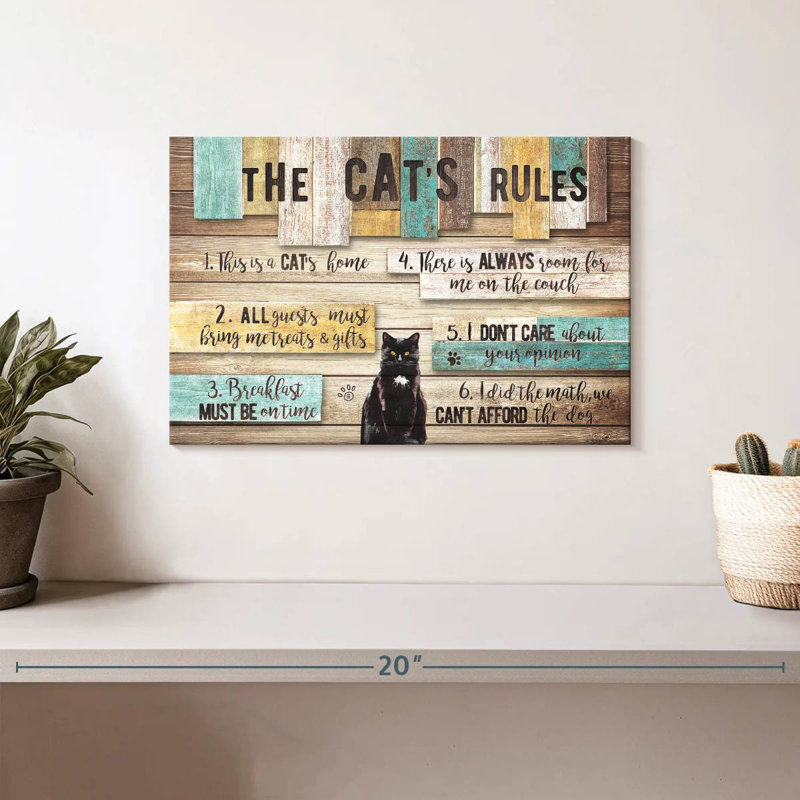 The Cat's Rules, 8" H x 12" W