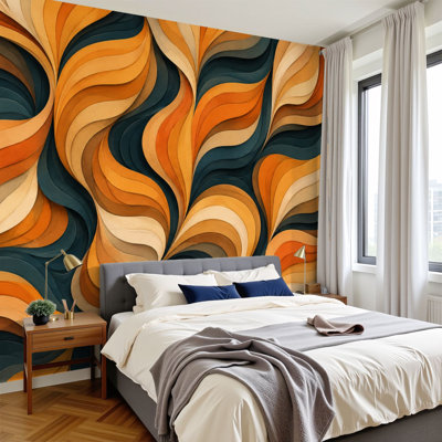 Papier peint adhésif auto-adhésif moderne pour la chambre à coucher L 100 po x l 144 po Peel and Stick
