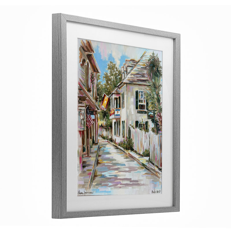 «Glimpse Of History», reproduction sous verre encadrée, design par Linda Sperruche, Cadre de ferme gris, H 16 po x l 13 po