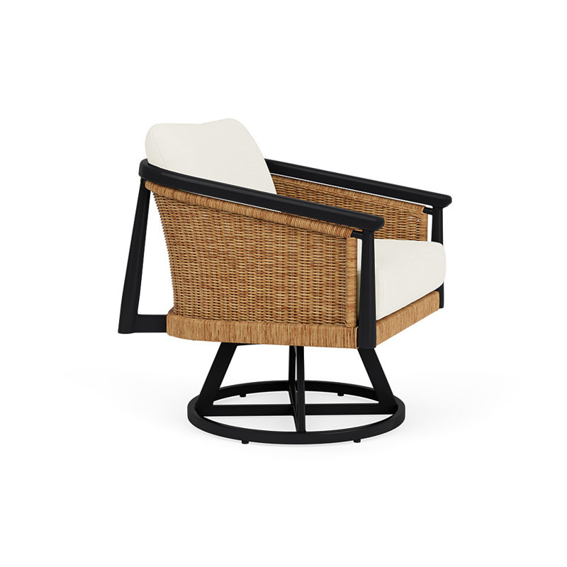 Galloway Swivel Lounge Chair In Tortoiseshell Finish, Sailcloth Salt