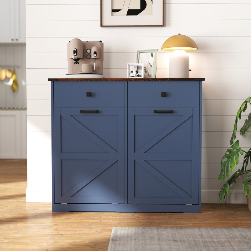 Armoire poubelle double inclinable Farmhouse Blue