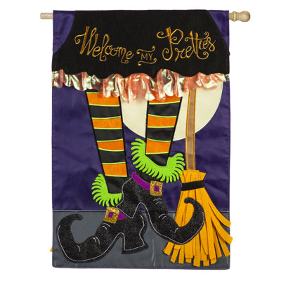 Double Sided 44 in. H x 28 in. W Polyester Halloween House Flag