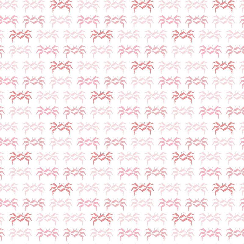 Florida Sand Crab 10' L x 24" W Wallpaper Roll, Blush, Non-pasted, Faux Grasscloth