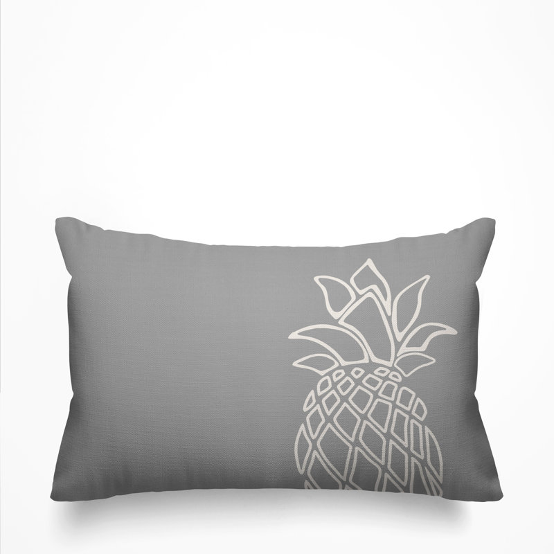 Housse et insert de coussin rectangulaire d'extérieur Calico, Gris