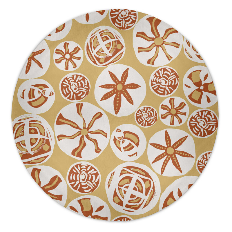 Alcesta Chenille Toile Indoor Rug, Round 5'
