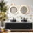 Floating Vanities With Curved Storage, Ceramic Sinks, Modern Style