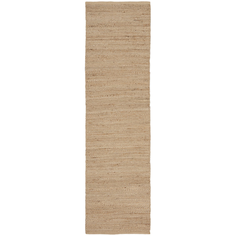 Gerri Solid Color Flatweave Area Rug, Runner 2'3" x 10', Tan