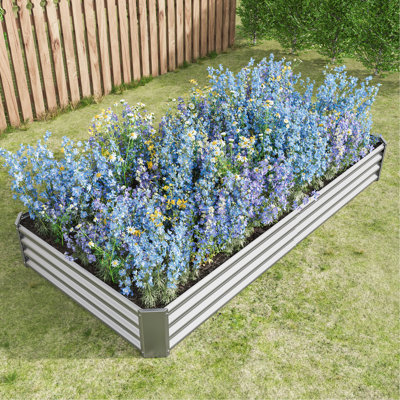 Metal Raised Vegetable Garden Kit - 24.15 Lb Weight, Rust Coating For Long-Term Use Bed Gardens 92.12 In. Depth X 0.98' H , Construction