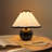Blair 10 in. LED Mid-Century Table Lamp With Black Marble Round Base