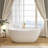 65 inch artificial stone solid surface freestanding bathroom bathtub