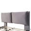 Lit plateforme tapissier avec capteur de lumière et 2 grands dossiers, lit plateforme élégant avec 2 ensembles de ports et prises USB-548023065