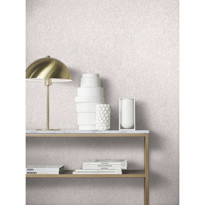 Sculpted Floral Aqua Relief Wallpaper