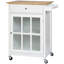 Chariot pour îlot de cuisine 27 po avec tiroir et porte vitrée, chariot de cuisine avec tablette réglable et porte-serviettes 27 po