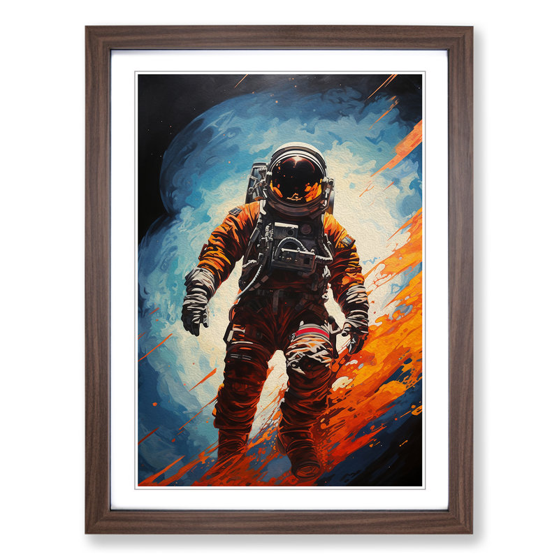 Single Picture Frame Print on Wood, 46cm H x 34cm W, Walnut Framed