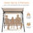 Casitas 3 - Person Metal Hanging Porch Swing and Cushions
