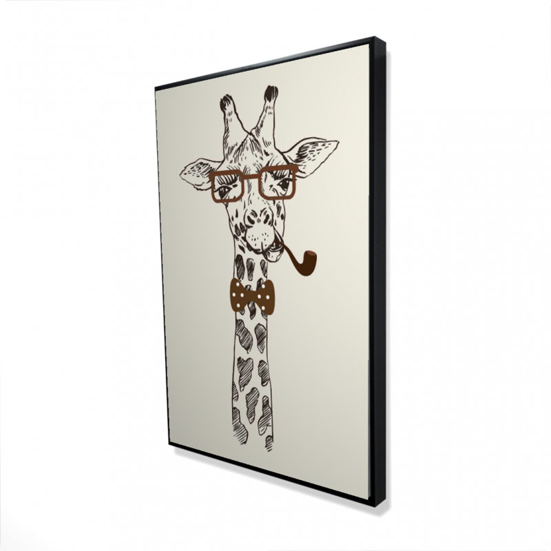 "Drôle de girafe avec un tuyau", H 36 po x l 24 po