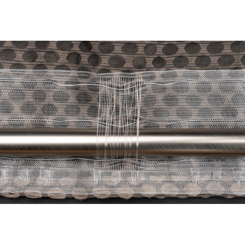 Just-triple Tab Top Sheer Single Curtain, Taupe