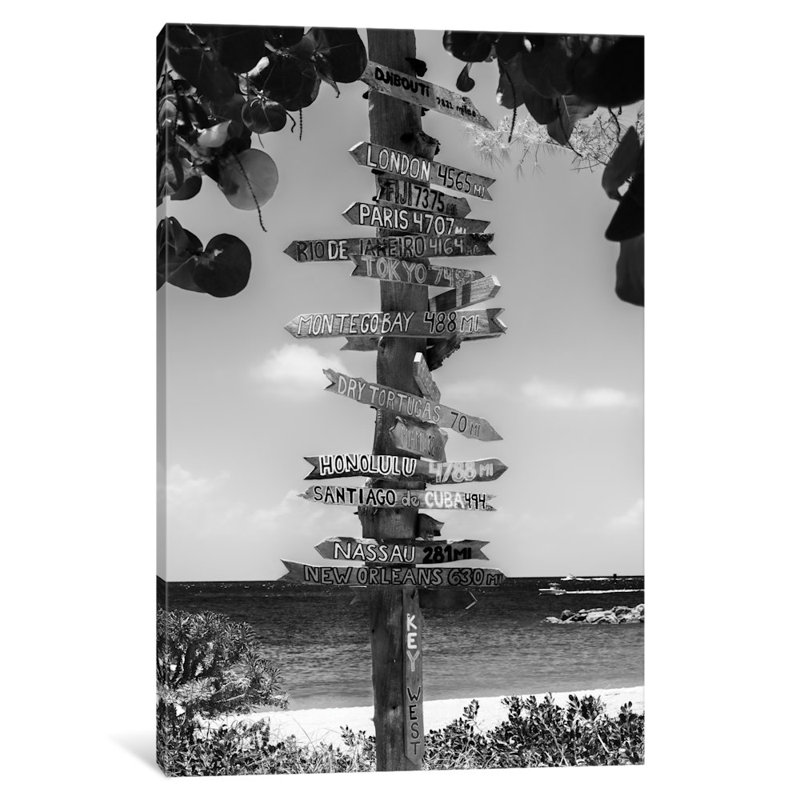 « ii » par philippe hugonnard,, reproduction de photo sur toile tendue Key West Directional Sign, H 60 po x l 40po x P 1,5 po