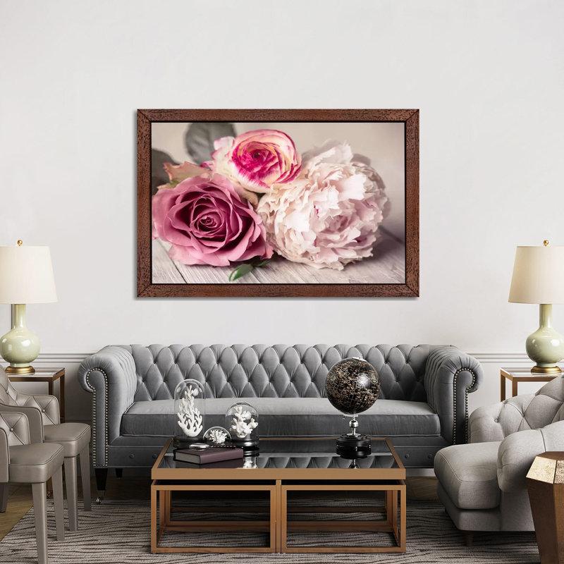Bouquet by Symposium - Print on Canvas, 152.5 cm H x 101.5 cm W, Brown Framed
