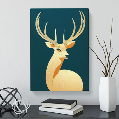 Deer Deco Style - Wrapped Canvas