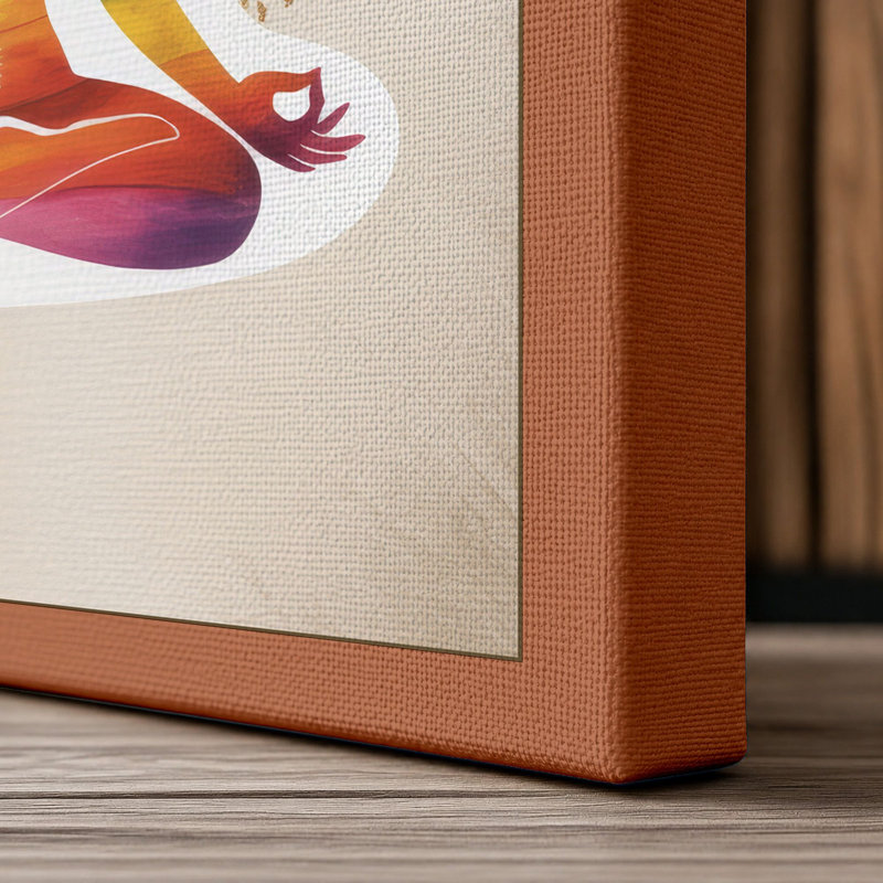 Chakra Meditation Minimalist 1 Piece Wrapped Canvas Wall Art, 18x12 - 45.7 x 30.5 cm, Terracotta Border