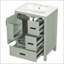 Meuble-lavabo moderne de 24 po avec lavabo en céramique, porte à fermeture en douceur, tablette de porte à double couche et 3 tiroirs-835796108
