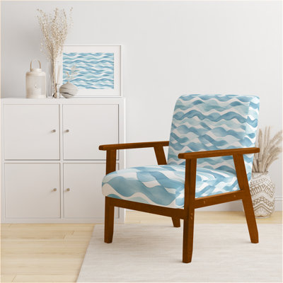 Chaise abstraite rembourrée - Fauteuil bleu Calm