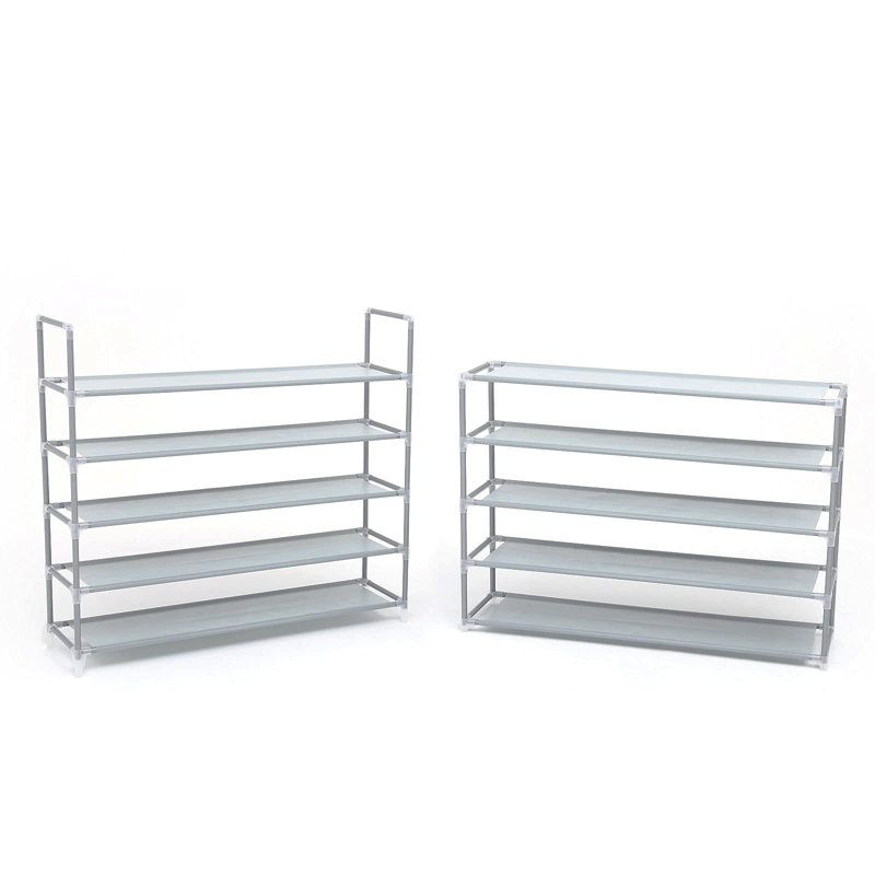 40 Pair Shoe Rack, Grey/Brown/Blue