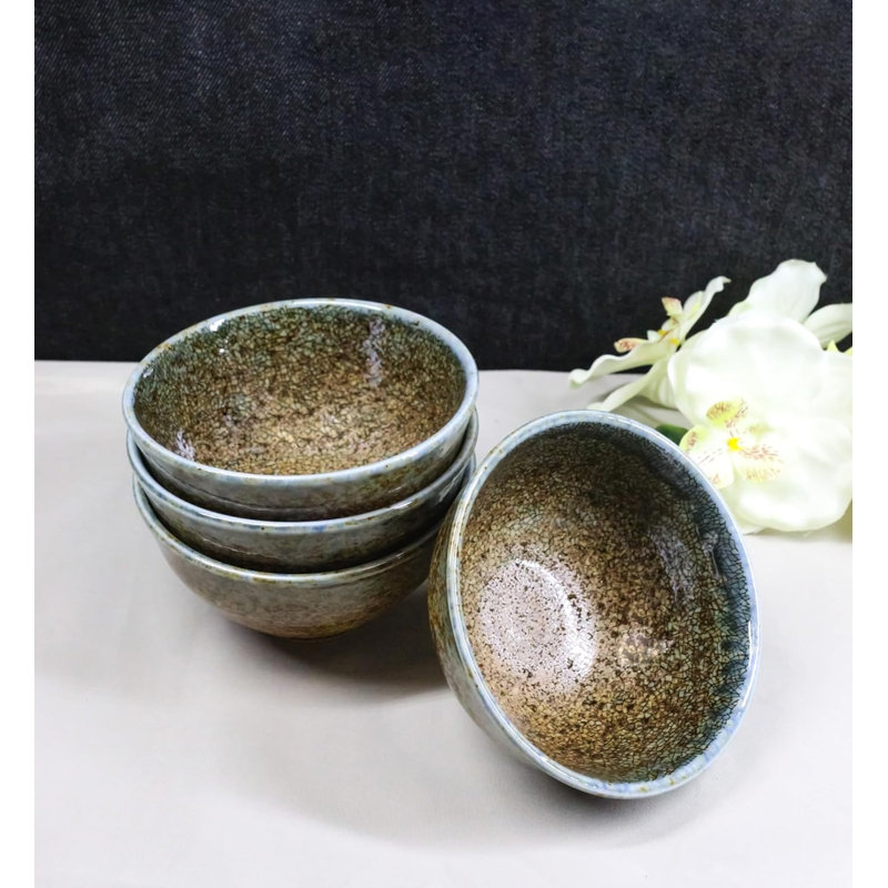 Ensemble de 4 petits bols à soupe de riz en porcelaine Sunaji Kairagi 11 oz