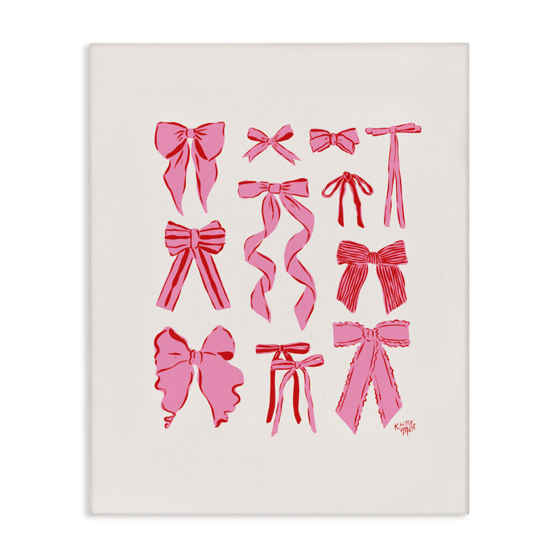 Toile simple rouge et rose, design par Krissy Mast, H 30 po x l 24 po