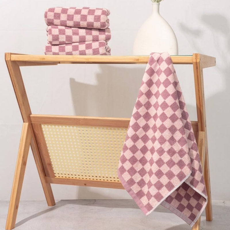 Checkered Cotton Hand Towels 1pc - Soft, Absorbent, and Decorative Checkered Design for Bathroom, Kitchen, Gym, and Spa - 13 x 29 Inches for Any Occasion