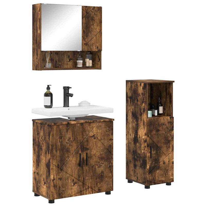 Bathroom Furniture Suite, Dark Wood