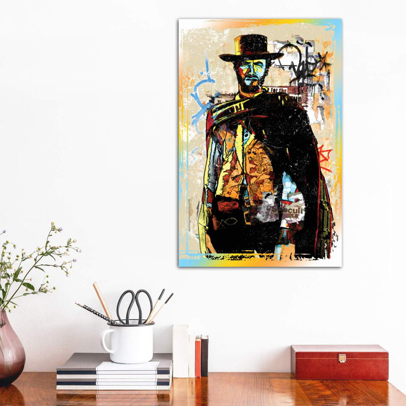Clint Eastwood Graffiti Cowboy - Wrapped Canvas Print, 66.04 cm H x 45.72 cm W x 1.91 cm D
