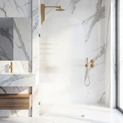 Écran de douche fixe sans cadre avec verre 3/8 po l 34 po x H 78 po Arden