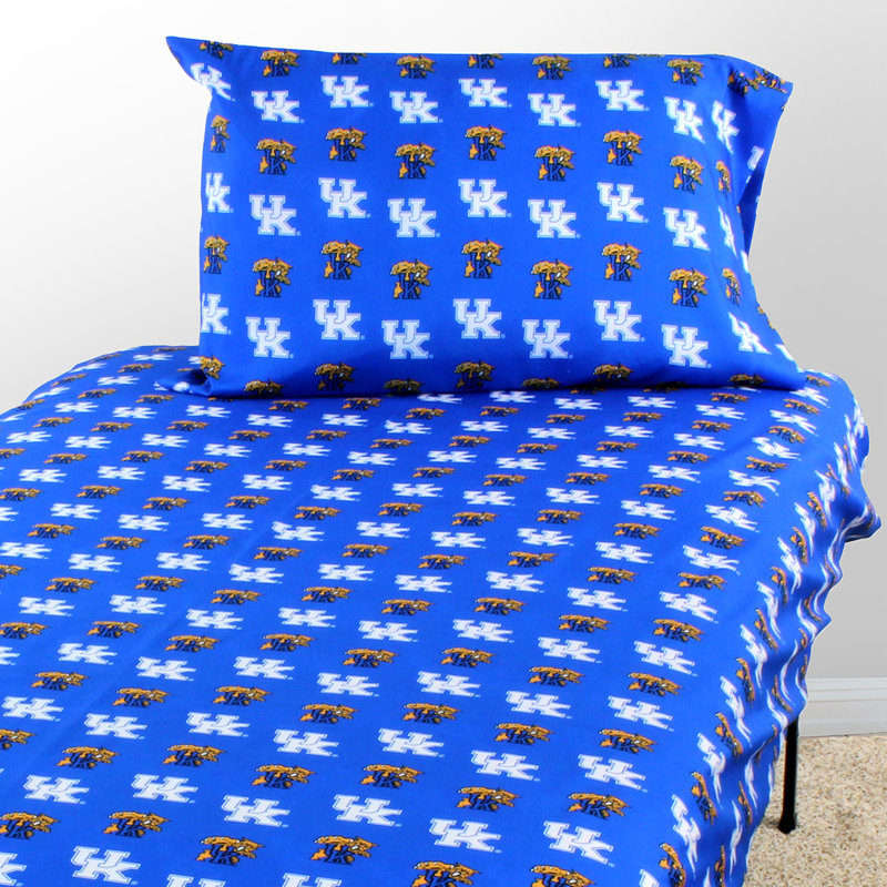 NCAA Sheet Set, Twin XL Sheet Set + Fitted Sheet + Pillowcase, Kentucky