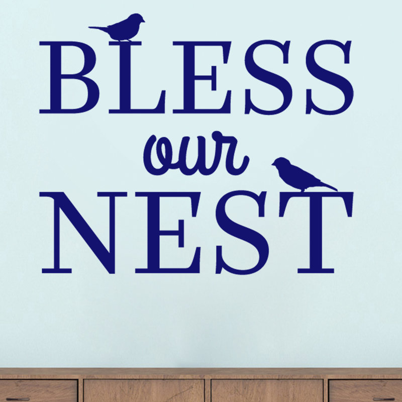 Décalcomanie murale bless notre nid, Bleu marine