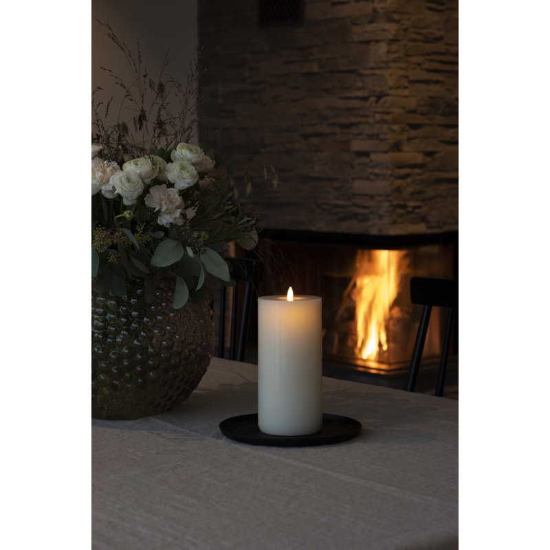 Vanilla Scented Flameless Pillar Candle, 21.8cm x 9.6cm
