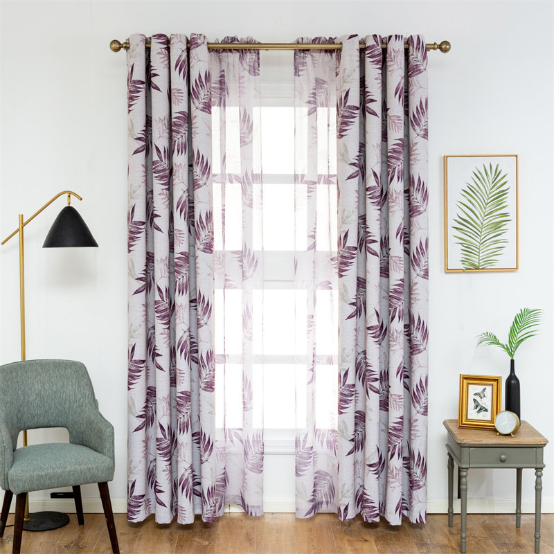 Panneau de rideau simple à œillets Hildreth, Bleu clair, 52 po x 63 po