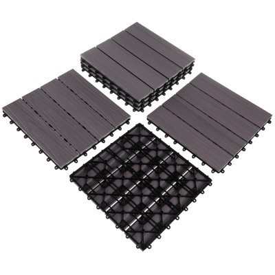 11.63" x 11.63" Interlocking Deck Tile Patio Tiles