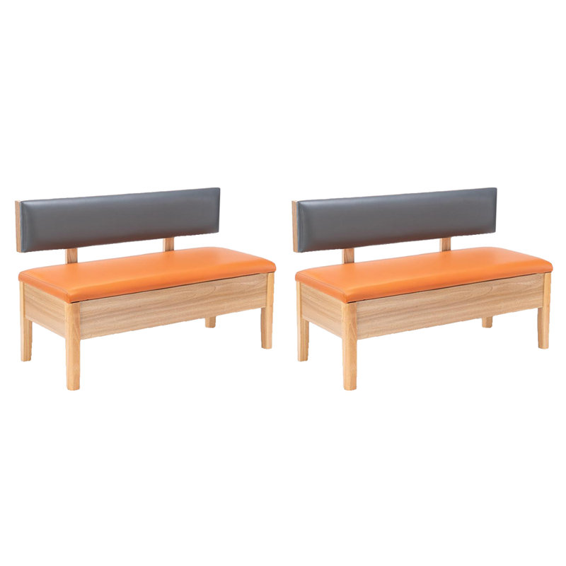 Banc de rangement pour restaurant, Gris / Orange