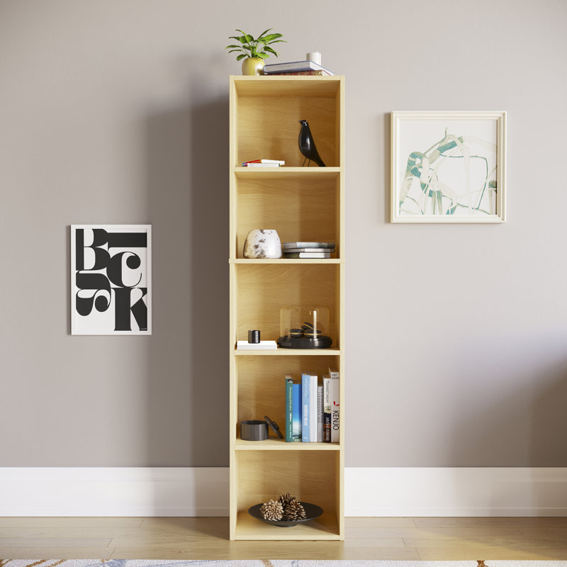 Gerardi 32cm W Standard Bookcase, Oak, 132 cm H x 32 cm W