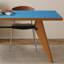 Bureau d'écriture multifonctionnel bleu vif et brun-121080144