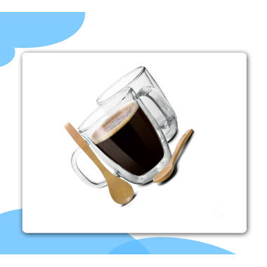 Savor Double Wall Glass Coffee Mug Set