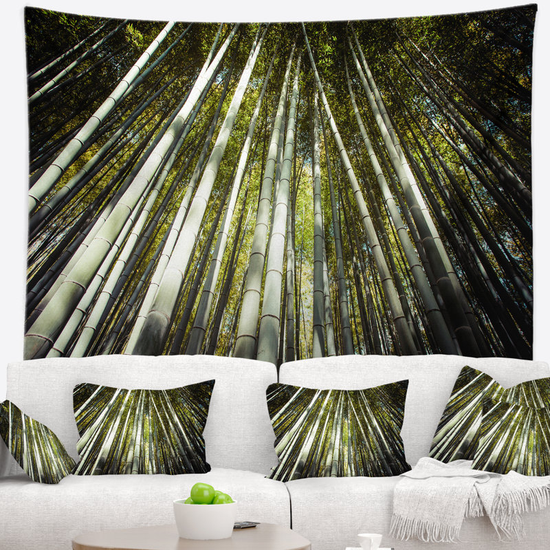 Tapisserie forêt de bambous dans la forêt, H 68 po x l 80 po