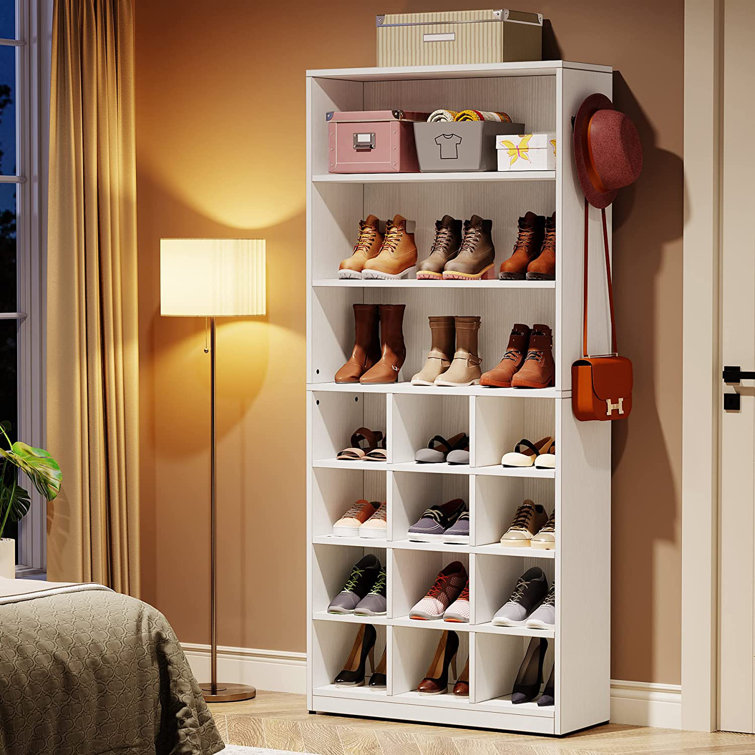 Shoe Cabinet, 8-Tier Shoe Storage Organizer Rack with 24 Cubbies White