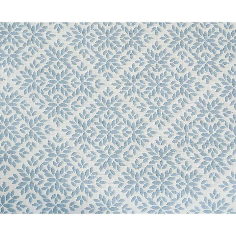 Ensemble de courtepointe réversible en feuilles de jacquard, Couvre-lit grand et 2 taies, Bleu