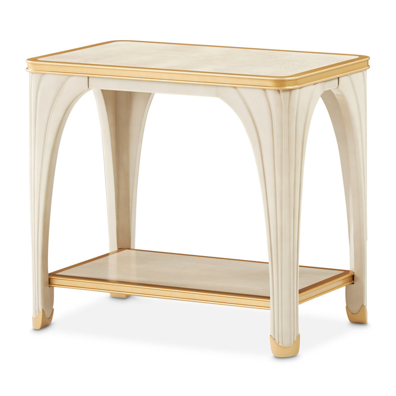 La Terrazza End Table, Silver Mist/Champagne